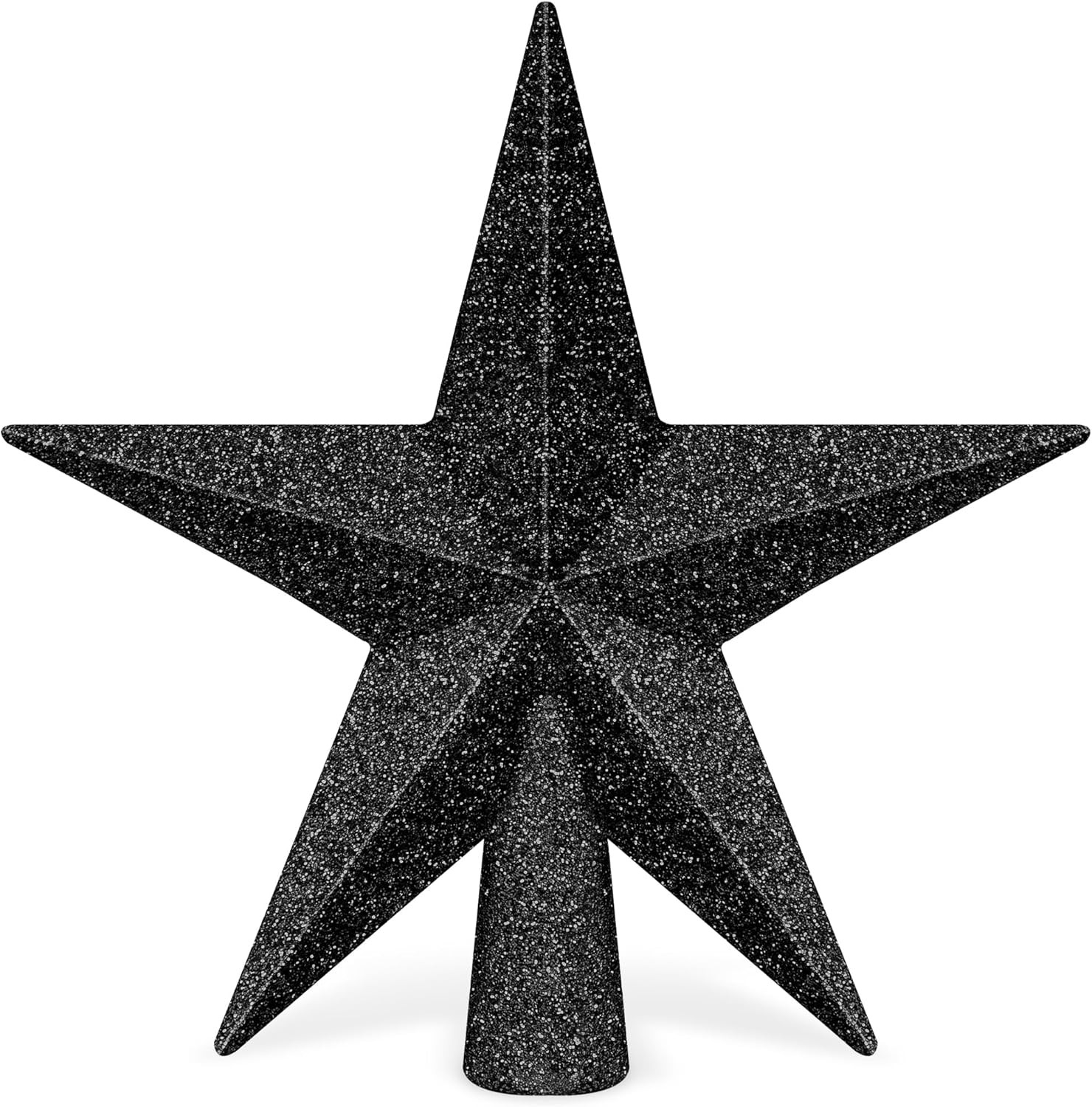 1PCS Christmas Star Tree Topper, 4" Black Christmas Tree Topper Decorations, 3D 