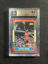 1986-87 Fleer #57 Michael Jordan Rookie RC Card BGS 9.5 Gem Mint 10 Centering!. rookie card picture