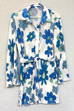 EUC Abyovrt Lg Sleeve, Pleated Shirt Dress-Belt, Knee Length, S, Floral