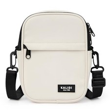 KALIDI Crossbody Sling Bag for Women Men Multi Position Small Purse Beige White