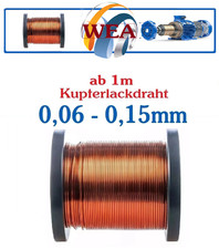 Kupferlackdraht Kupferdraht Basteldraht Spule Motor Meter 0,06 - 0,15mm