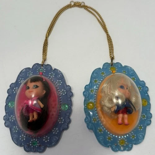 2 Liddle Kiddles Liz Lucky Locket Mattel Dolls 1966 Original Vintage
