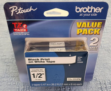 Brother TZe-231 Black on White Label Tape 12mm 1/2" Genuine   TZe231