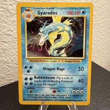 Pokémon Gyarados Base Set Holo Rare 6/102 100 HP 1999 English Card MP
