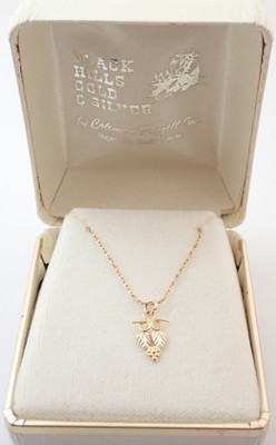 14k massiv Black Hills mehrfarbig Gold Eule Halskette Anhänger mit Box