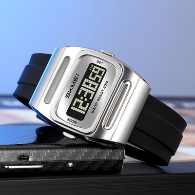 SKMEI Men Electronic Watch Solar Energy Digital Wristwatch Boys LED Alarm Watch
