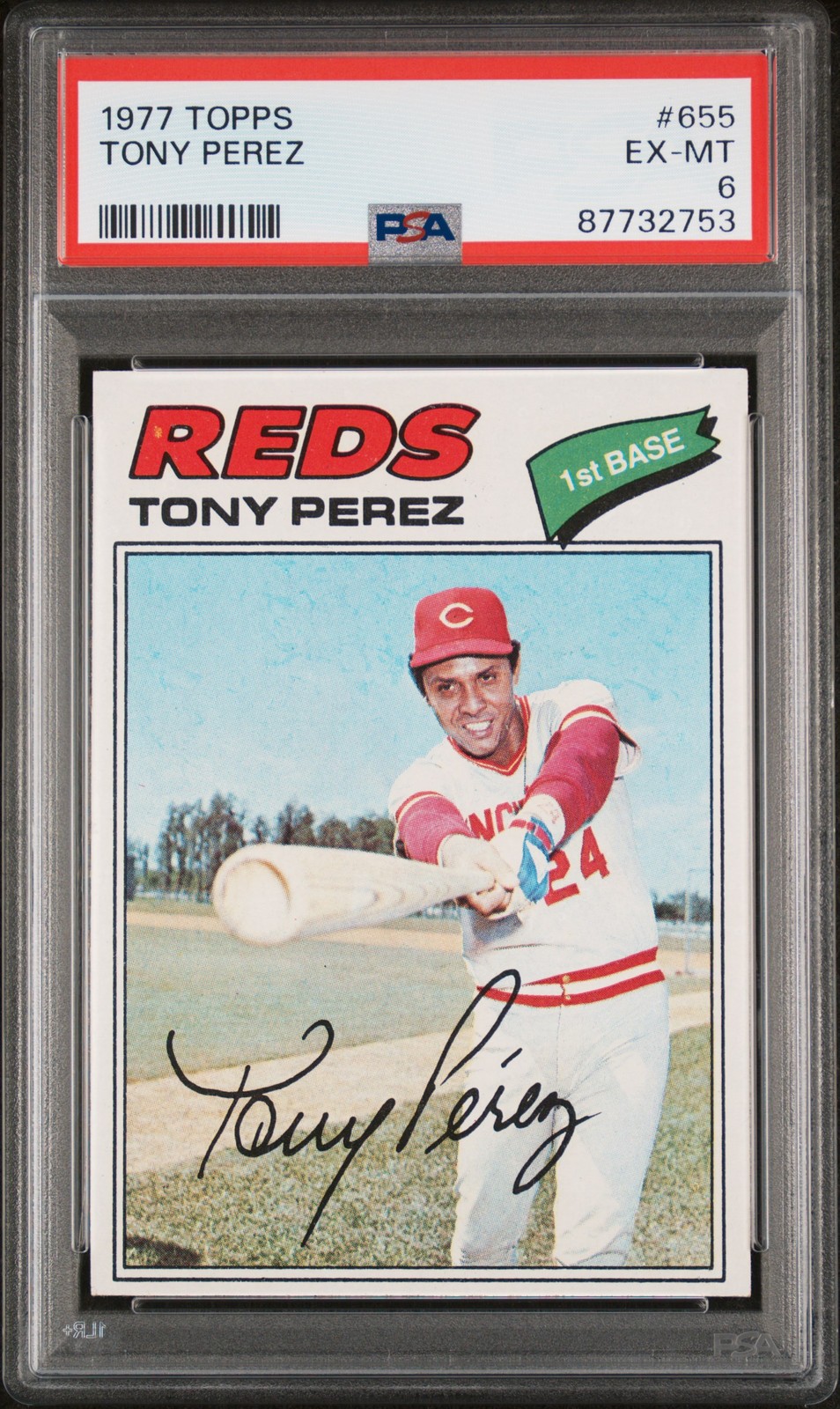 1977 TOPPS #655 TONY PEREZ PSA 6