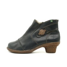 El Naturalista Damen 748 Stiefelette Schwarz Leder Strukturierter Absatz EU 40