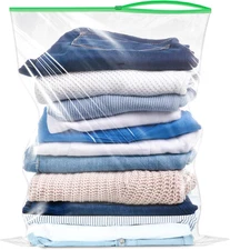 5 Gallon Slider Storage Bags, Pack of 12, 18 x 24 Inch Large Clear Plastic Bags,