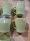 VINTAGE FIRE KING JADEITE D HANDLE OVEN WARE COFFEE CUPS 8 OZ GREEN 7PCS  — photo 3