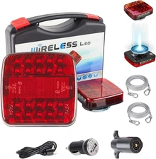 Wireless Magnetic Trailer Lights, Bluetooth Tow Light Kit with USB Car Charger &