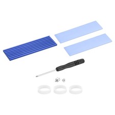 M.2 2280 Nvme SSD Heatsink Cooler W 1mm,1.5mm Thermal Pad Blue