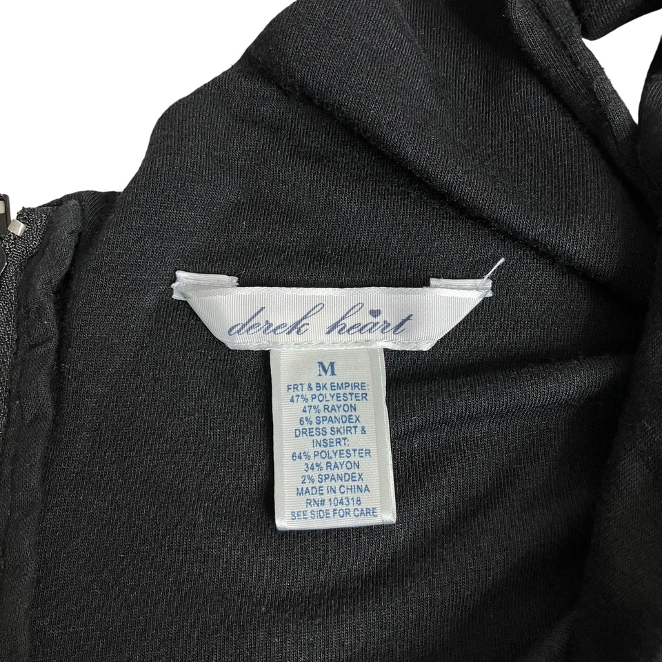 Y2K Derek Heart Mini Dress Womens M Black Plaid Empire Waist Academia Grunge - Image 4 of 4