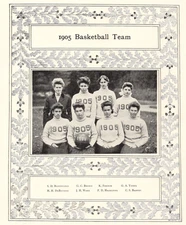 1905 Vassar College Vassarion Original Page 1905 Basketball Team Group Photo