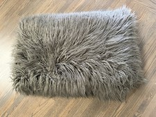 Restoration Hardware Faux Fur Tibetan Throws Blanket  50"x60" Gray