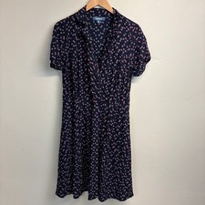 Modcloth Congenial Charm Faux Wrap Shirt Dress Black Red Clovers Size 1X GUC