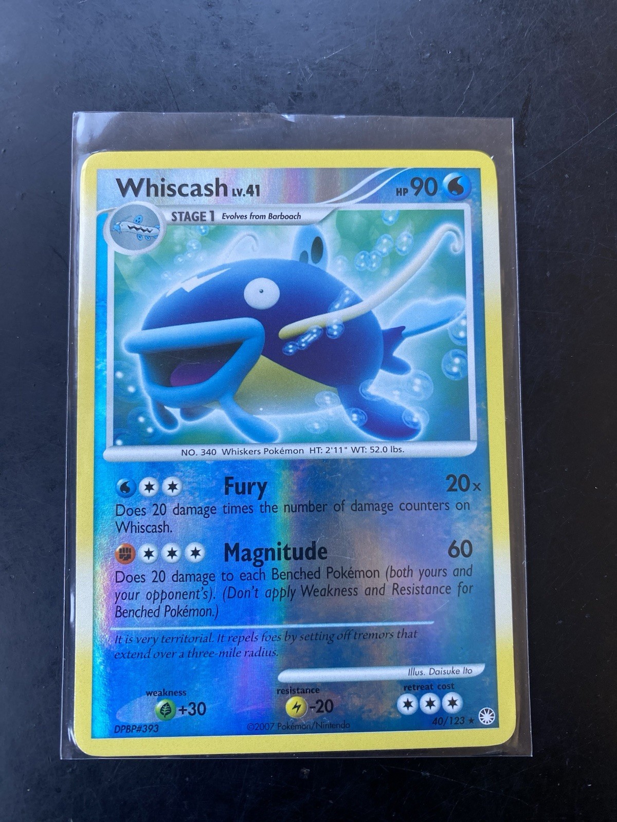 Whiscash - 40/123 - Rare - Reverse Holo LP, Pokemon Mysterious Treasures