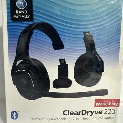 Rand McNally ClearDryve 220 Convertible Wireless Bluetooth 2-in-1 Headset, Black