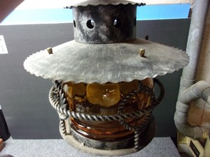 Vintage Amber Glass Hanging Lamp