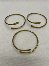 Boho Gal - The Coil Brass Bangle - Set of 3 - Adjustable