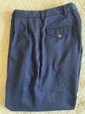 POLO GOLF RALPH LAUREN Vintage Reverse Pleat Micro Wale Trouser in Navy Size 32