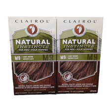 2x Clairol Natural Instincts for Men M9 LIGHT BROWN Ammonia-Free Hair Color Kit