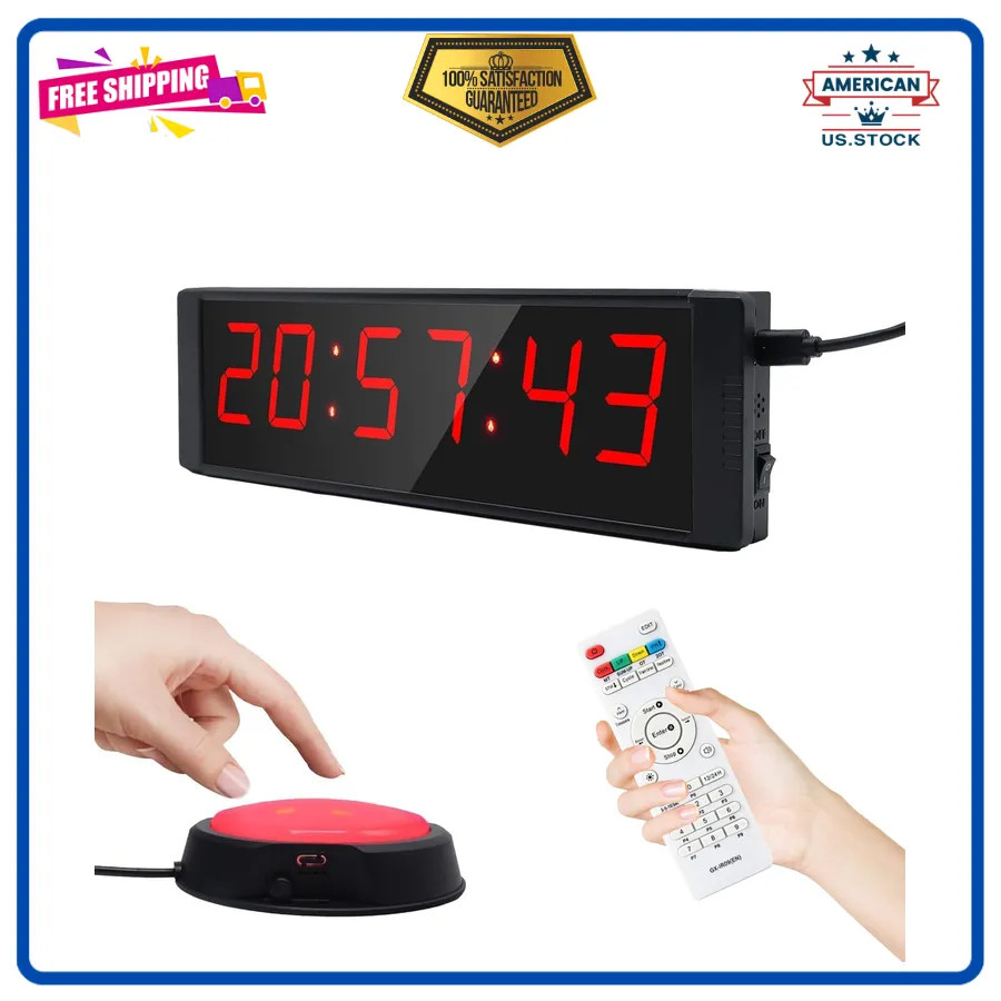 Large LED Digital Stopwatch Timer with Remote Countdown Clock for Home Gym Wo...