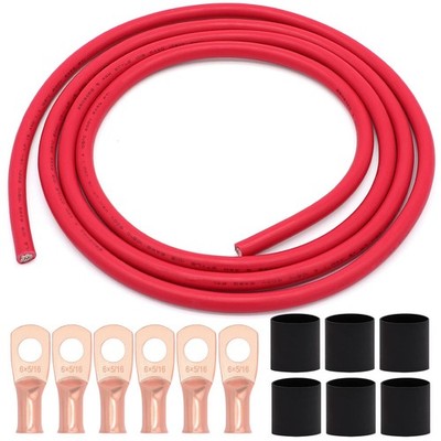 6 AWG Gauge Wire UL1015 Battery Power Tinned Oxygen Free Copper OFC Welding C...