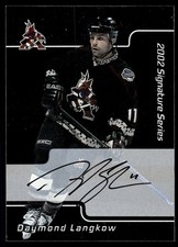 2001-02 Be a Player Signature Series Autographs Daymond Langkow Auto Phoenix