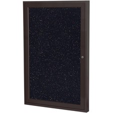 Ghent's 36" x 30" 1 Door Enclosed Rubber Bulletin Board in Multi-Color