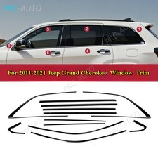 For 2011-21 Jeep Grand Cherokee Gloss Black Window Strip Sill Molding Cover Trim