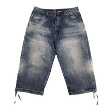 Vintage ROYAL BLUE Jeans 38x22 Baggy Wide Leg Y2K Skater Distressed No Zipper