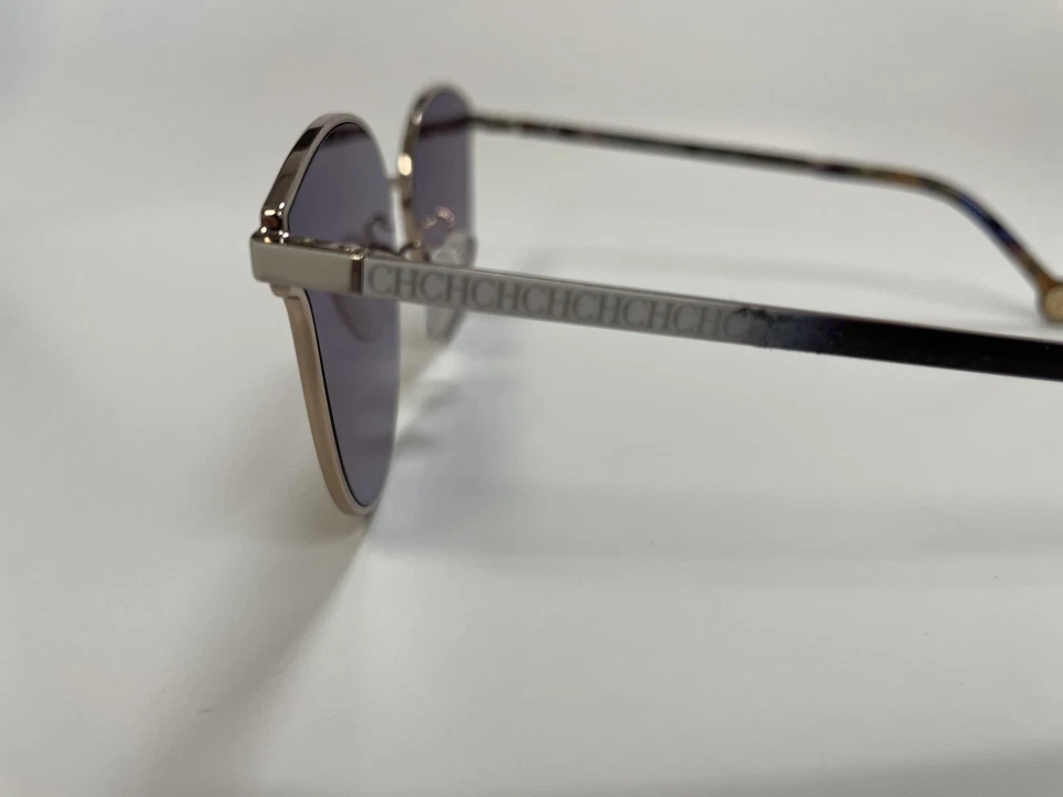 Auténticas gafas de sol Carolina Herrera 104 0A39 de metal dorado Cateye marrón degradado Foto 4 de 4