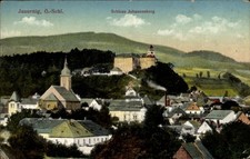 Ak Javorník Jauernig Jauer Region Olmütz, Schloss auf Hügel - 5027398