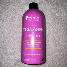 Zena Nutrition Liquid Collagen  Biotin Dietary Supplement, 20.3 Oz/60 exp06/27