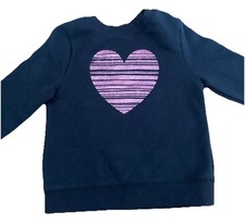 Circo Black with Pink Glittery Heart Pullover Long Sleeve Sweater Girls Size 5T