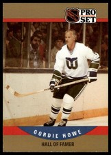 Gordie Howe 1990-91 Pro Set #660 (VAR 660b Season Heading On Back) Whalers