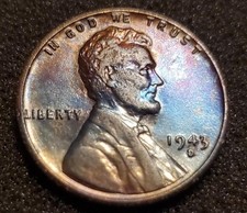 1943-D Steel Cent | World War Two Coin | Artificial Toning | Cleaned