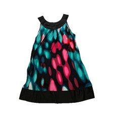 Express Dress Tunic Size S Black Pink Green Sleeveless 4926