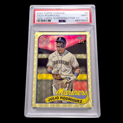 2024 Topps Chrome JULIO RODRIGUEZ 1989 Design 35th Ann. Superfractor 1/1 PSA 9