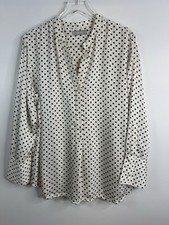 Everlane women's size 16 shirt cream/black polk-a-dot Corpcore, Office wear,