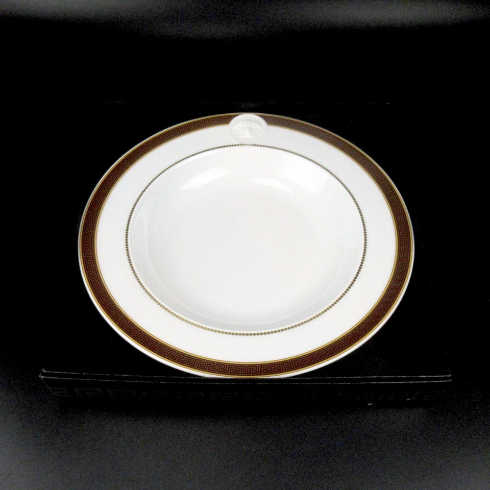 Rosenthal Versace Porzellan Suppenteller Serie Ikarus Medaillon Meandre Marron - Bild 2 von 4