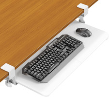 Keyboard Tray under Desk, Pull Out Keyboard Tray with C Clamp Mount, 25.6" (29.7