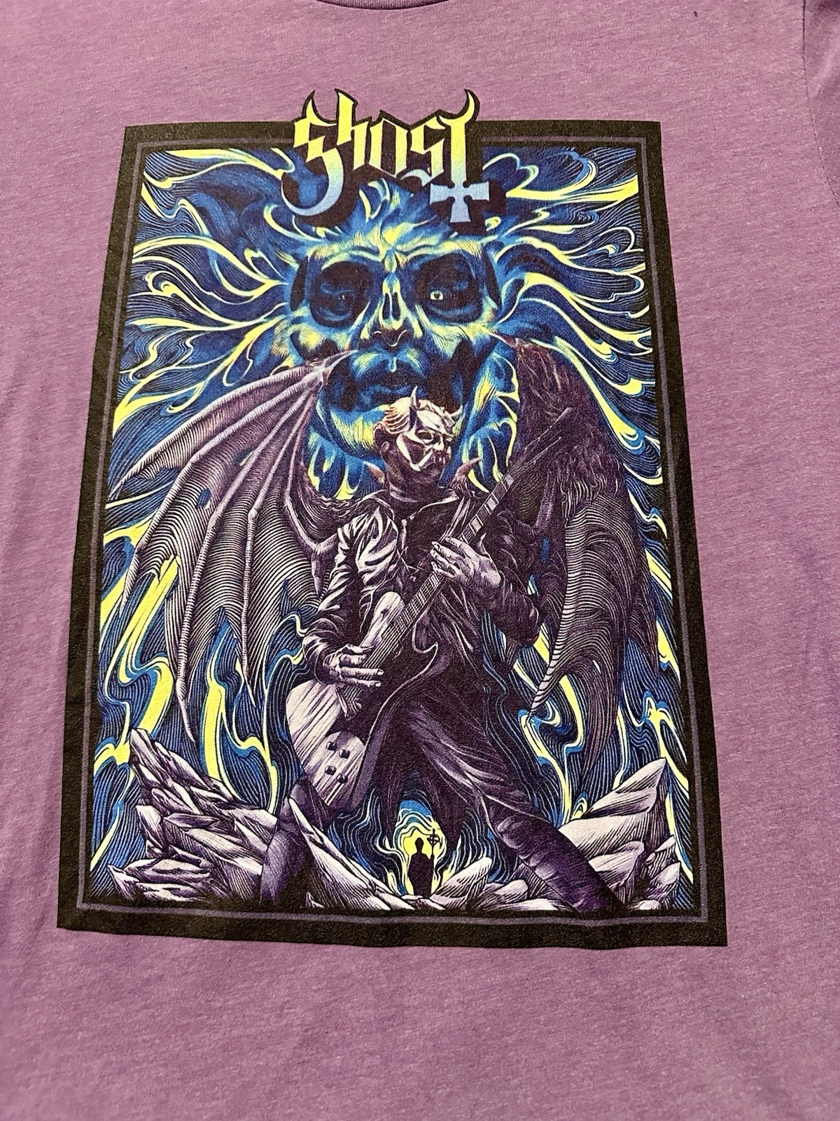 Gorgeous Purple Men’s Ghost Shirt Only Worn 2x EC L Metallica Iron Maiden Metal