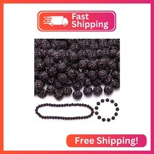 200pcs 10mm Dark Purple Rhinestone Beads for Jewelry Making, Sparkle Round Disco