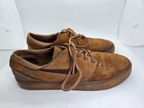 Nike SB Zoom Stefan Janoski Shoes Men's 9.5 Brown Suede Skateboarding Sneakers