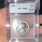 1961 Washington Quarter ICG PR68 Silver Proof 25C Philadelphia Uncirculated Coin