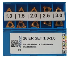VOBECO Gewindedrehplatten-Set - je 2x Steigung 1.0/1.5/2.0/2.5/3.0  außen RECHTS