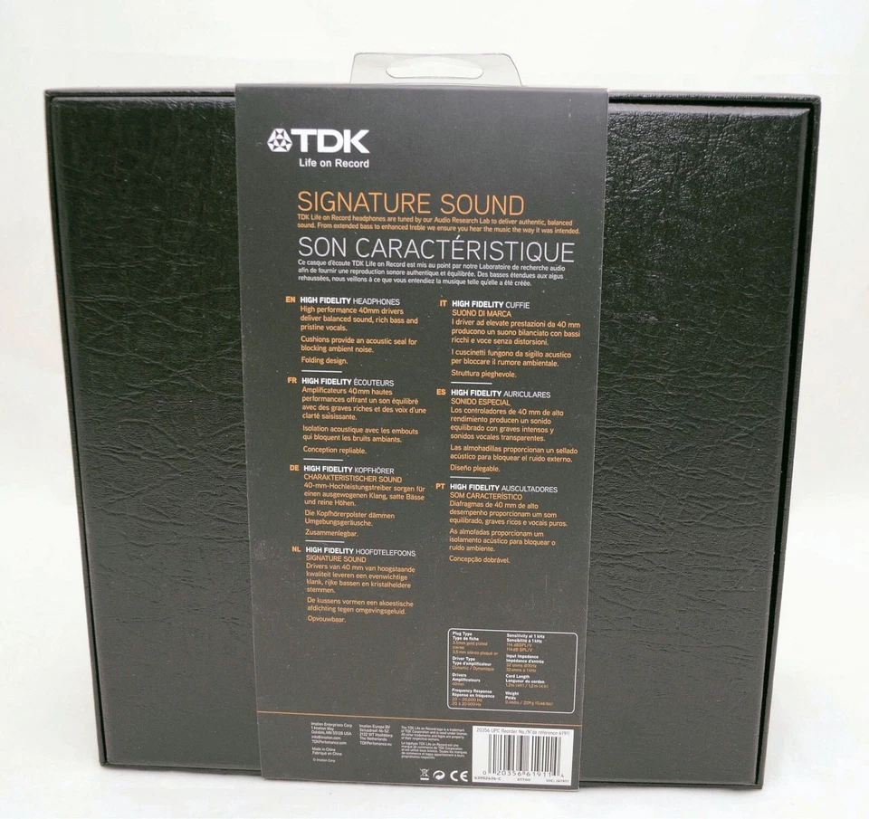NUEVOS TDK ST700 Signature Sound Alta Fidelidad Auriculares Estéreo con Cable NEGROS dj NUEVO Foto 3 de 4