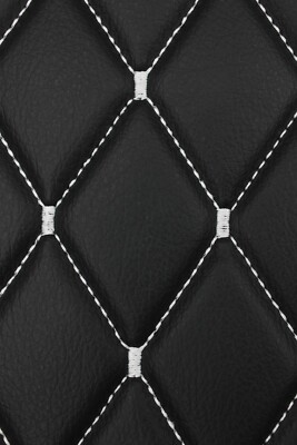 Quilted Vinyl Grain Faux Leather Car Upholstery Fabric | 2''x3'' - 5x8cm 55'' | 4mm